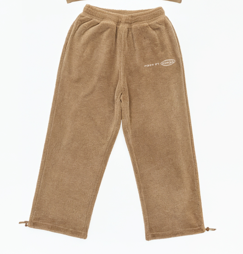 Beige Black Fur Sweatpants