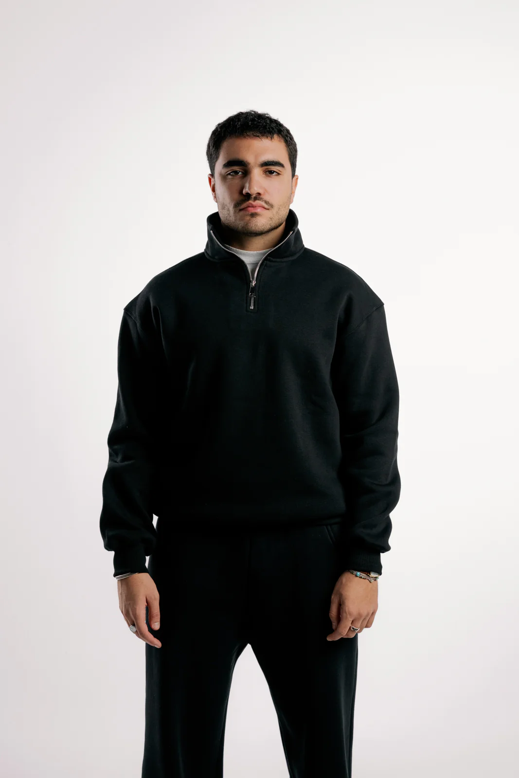 Black Unisex Quarter Zip			